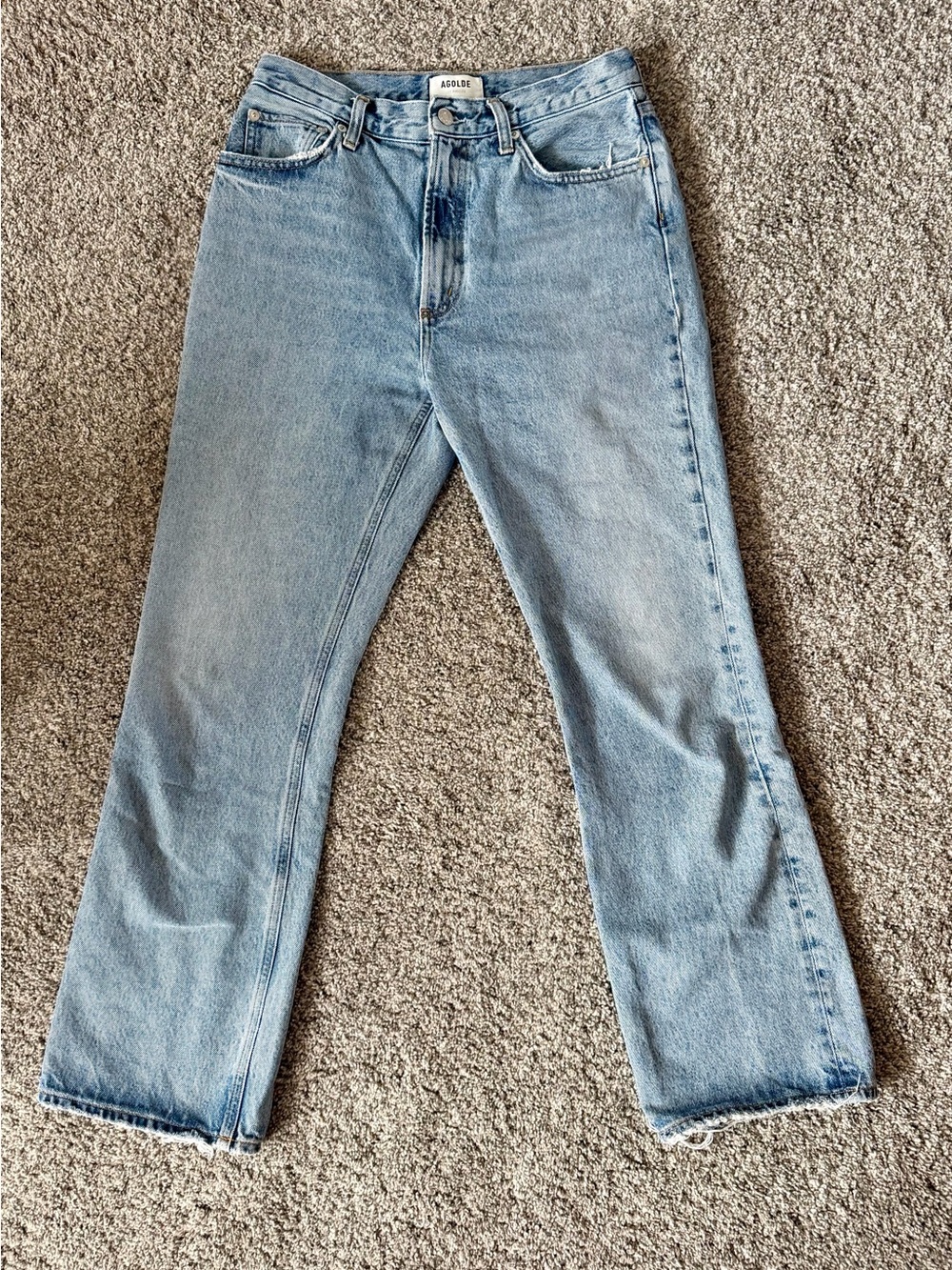 AGOLDE 90s Pinch Waist High Rise Jeans Distressed Hem Size 28